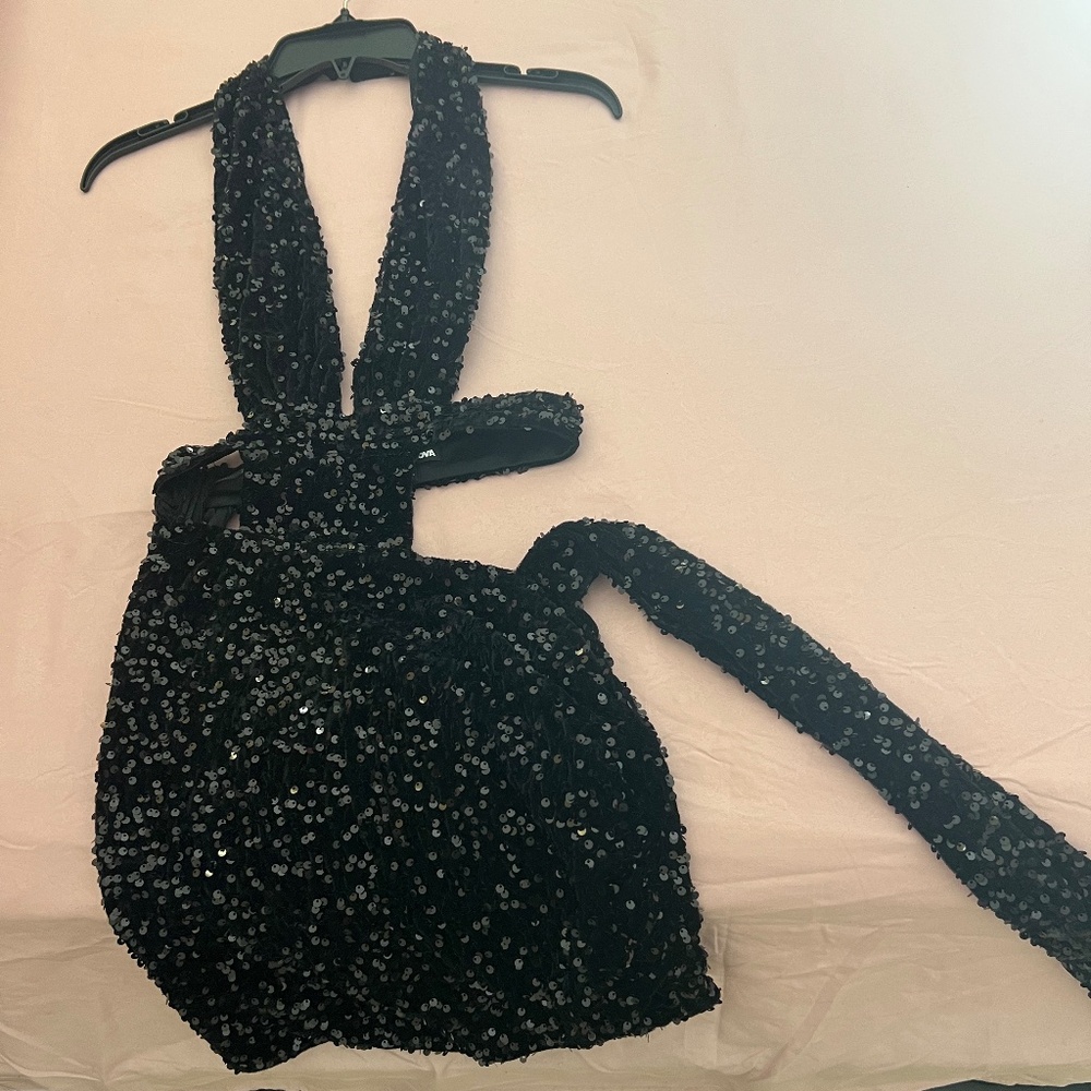 Black sequin dress